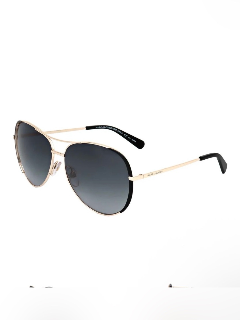 Marc Jacobs Gold Aviator Sunglasses with Grey Gradient Lenses